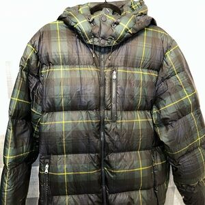 Polo Ralph Lauren Black and Green Plaid Puffer Jacket